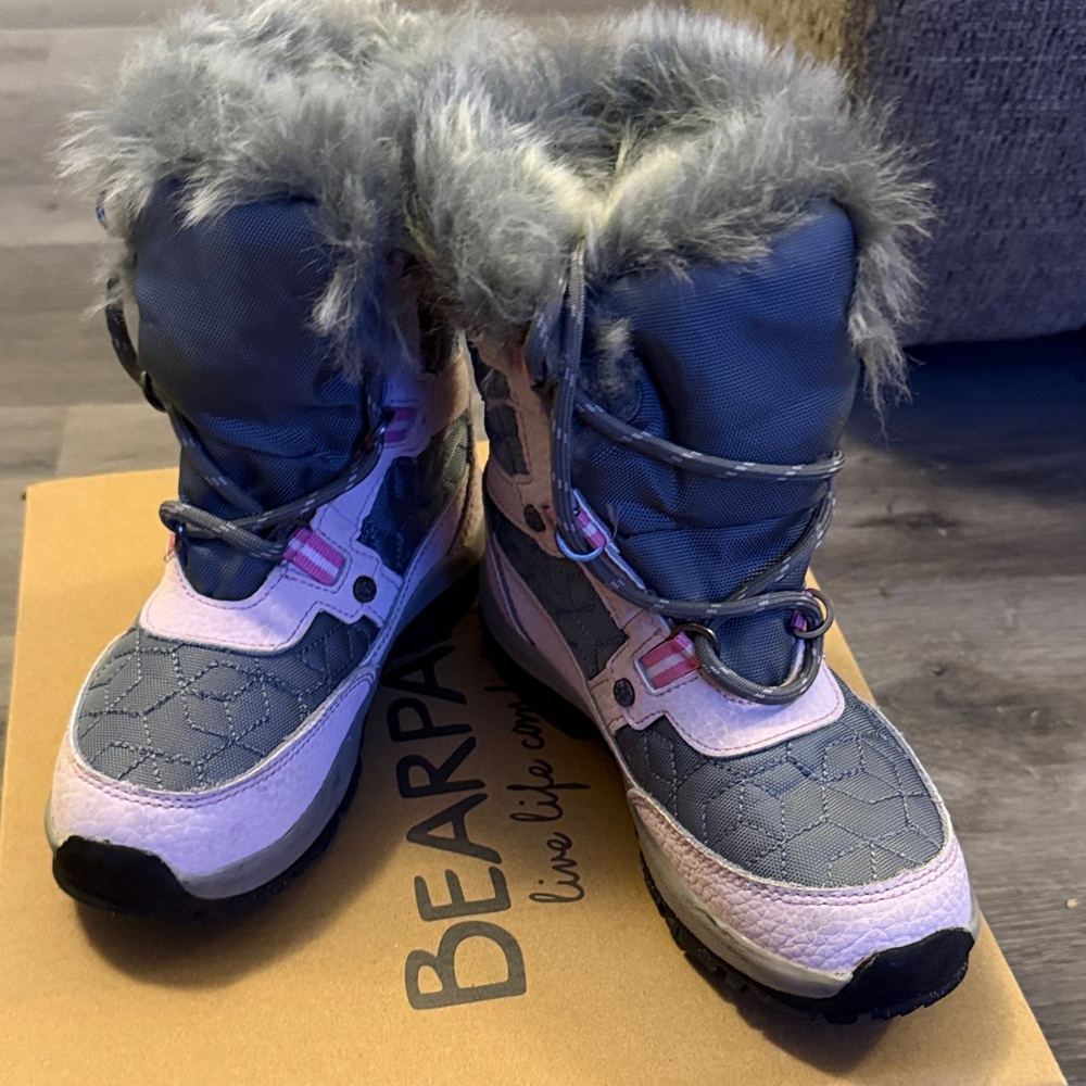 BearPaw Kids Snow Boots - Gray and Pink